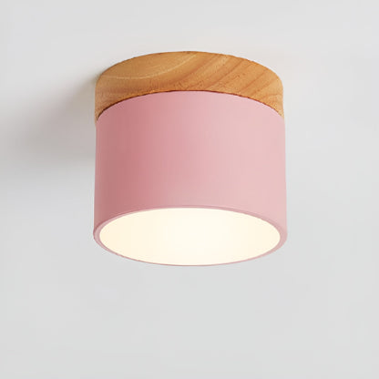 Lueur Sucree – Lampe pastel avec finition bois