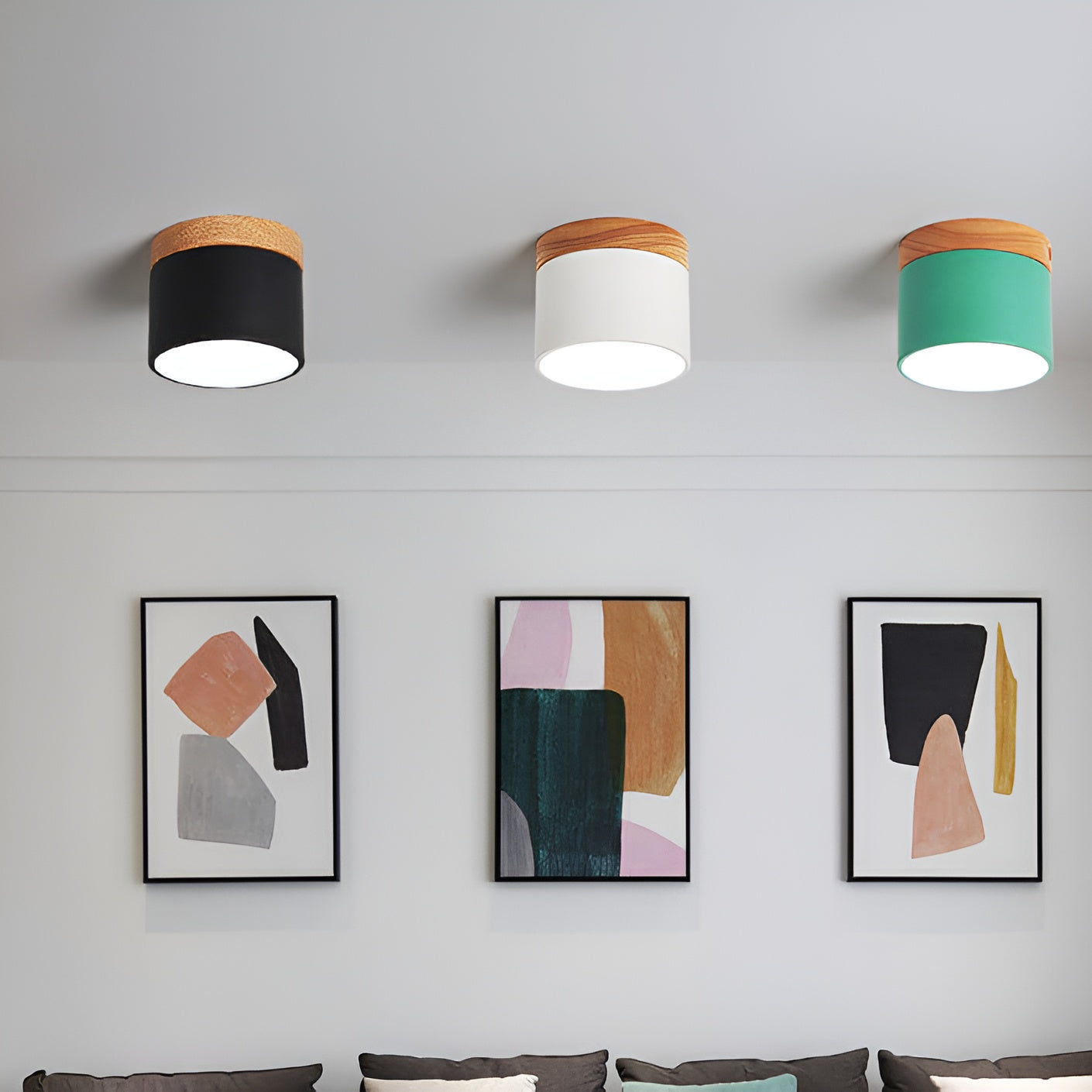 Lueur Sucree – Lampe pastel avec finition bois