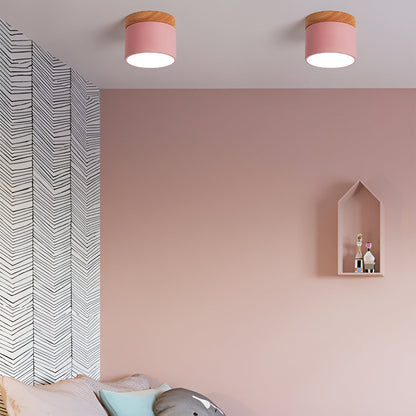 Lueur Sucree – Lampe pastel avec finition bois