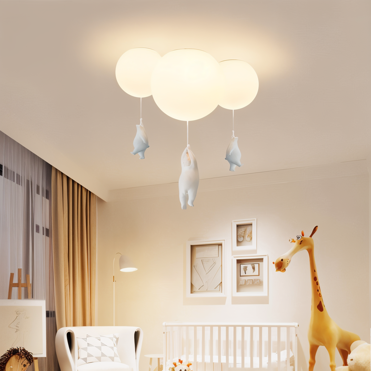 OursNuage – Lampe enfantine au style animal tendre