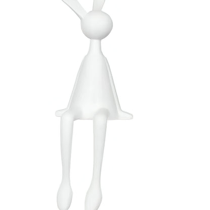 ResinLux Lapin de Pâques - Décoration moderne en résine noir/blanc/bleu