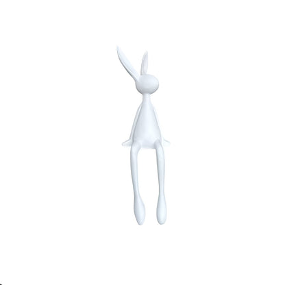 ResinLux Lapin de Pâques - Décoration moderne en résine noir/blanc/bleu