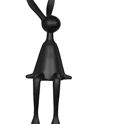 ResinLux Lapin de Pâques - Décoration moderne en résine noir/blanc/bleu