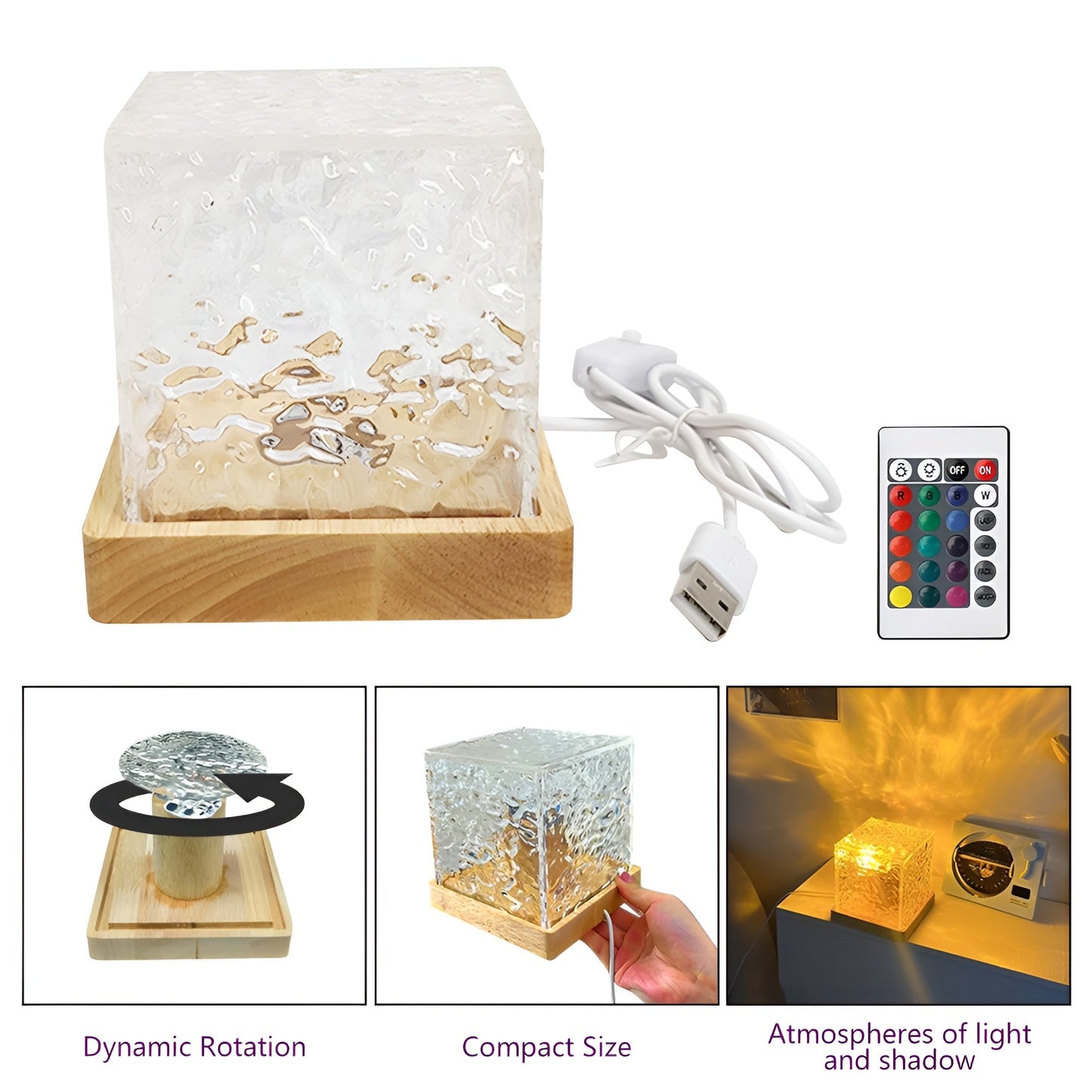 Lampe Projecteur D’ambiance Cristalline Multicolore