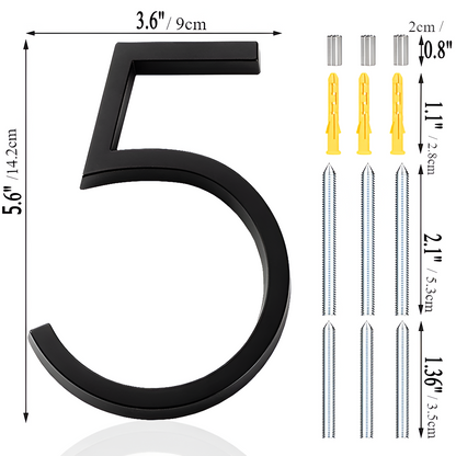 Numéro Élégance – Plaque de numéro de maison moderne en noir mat
