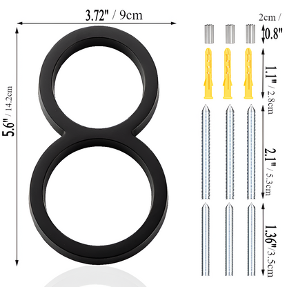 Numéro Élégance – Plaque de numéro de maison moderne en noir mat