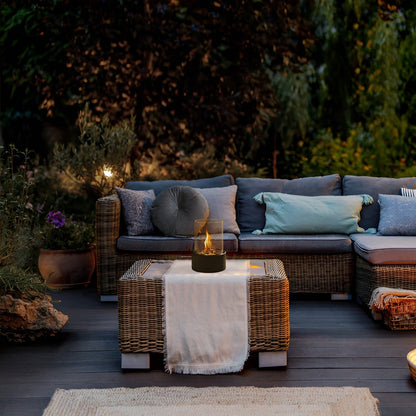 Lumo – Lampe de table ronde en verre et acier inoxydable