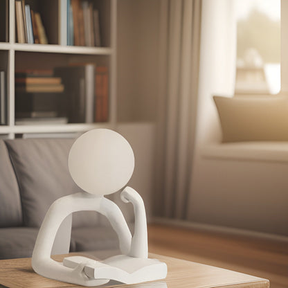 Thinker Moon - Veilleuse sculpture esthétique de réflexion avec lune