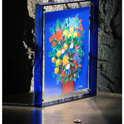 VividAcryl - Cadre photo flottant en acrylique style néon des années 80