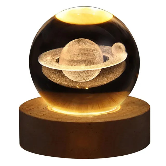Veilleuse boule de cristal galaxie 3D