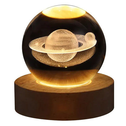 Veilleuse boule de cristal galaxie 3D