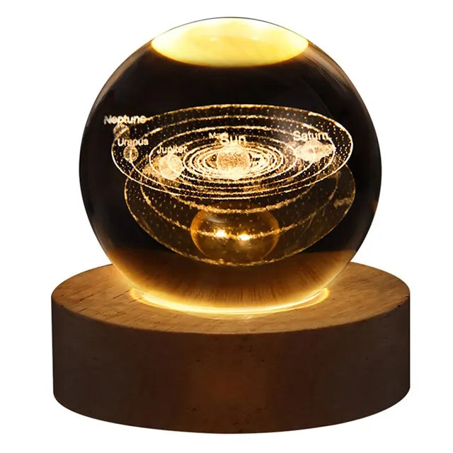 Veilleuse boule de cristal galaxie 3D