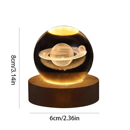 Veilleuse boule de cristal galaxie 3D