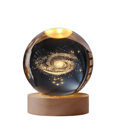 Veilleuse boule de cristal galaxie 3D
