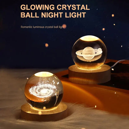 Veilleuse boule de cristal galaxie 3D