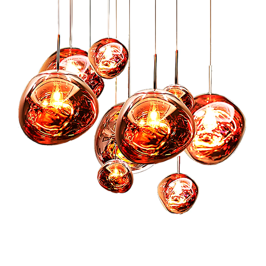 VerreLave – Suspension artisanale en verre effet lave