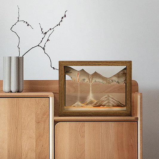 Ornement artistique en sable mobile
