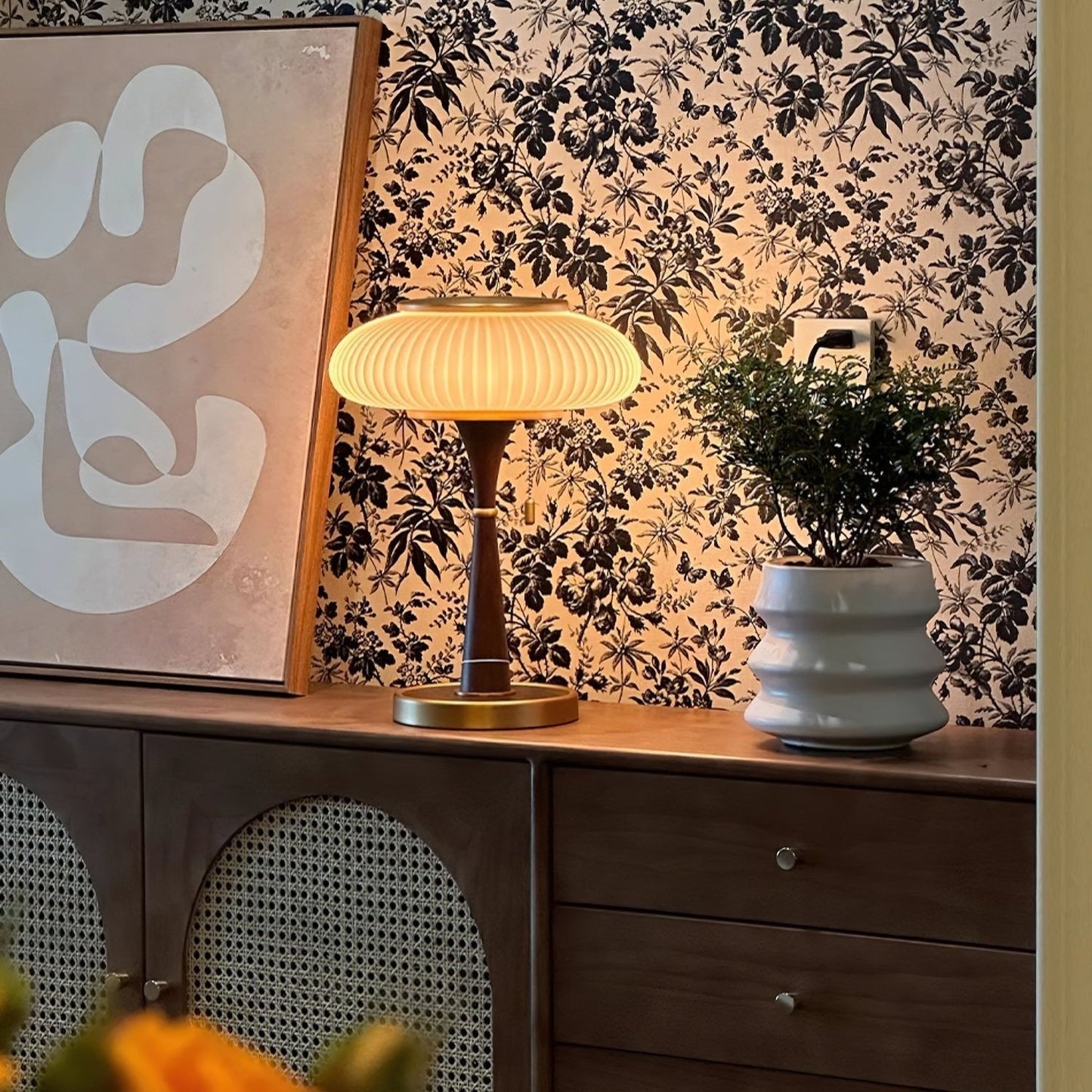 Noelia – Lampe de table rétro en bois massif