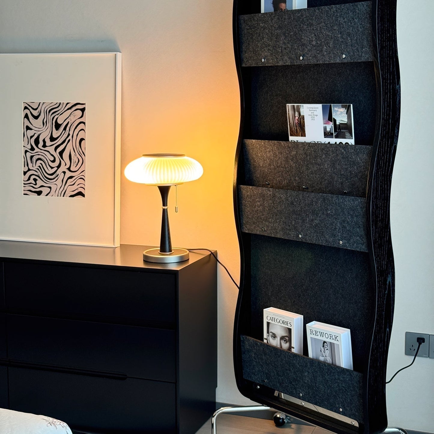 Noelia – Lampe de table rétro en bois massif