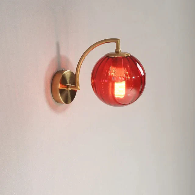 Lampe De Chevet Murale Ronde De Luxe En Verre