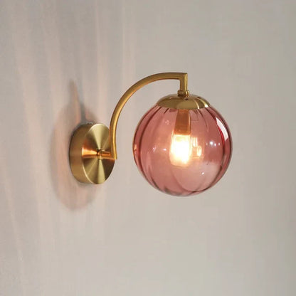 Lampe De Chevet Murale Ronde De Luxe En Verre