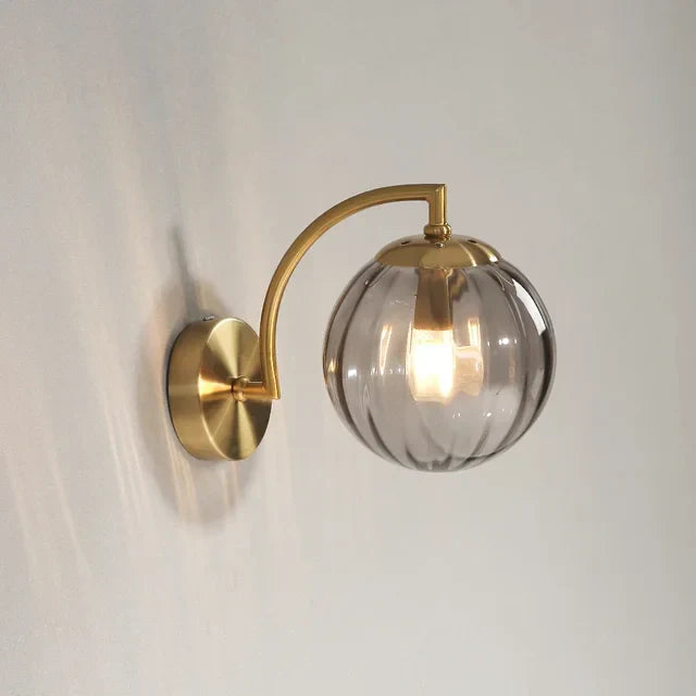 Lampe De Chevet Murale Ronde De Luxe En Verre
