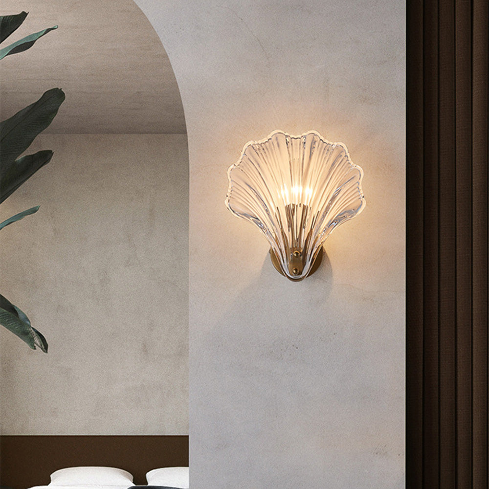 Meline – Applique Murale en Verre Coquille Moderne