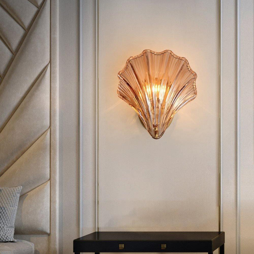 Meline – Applique Murale en Verre Coquille Moderne