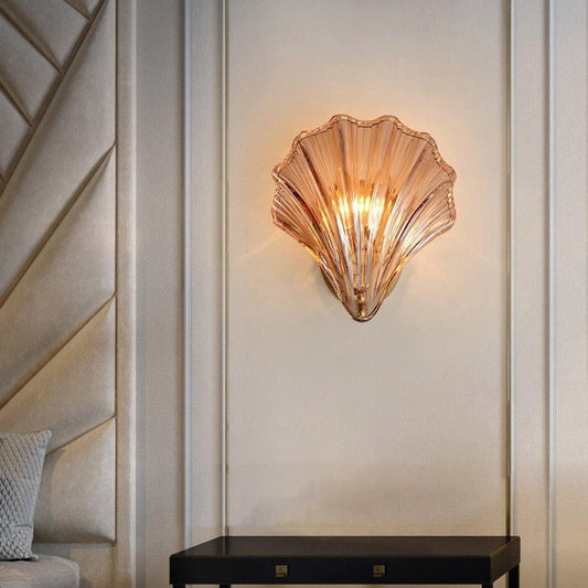 Meline – Applique Murale en Verre Coquille Moderne
