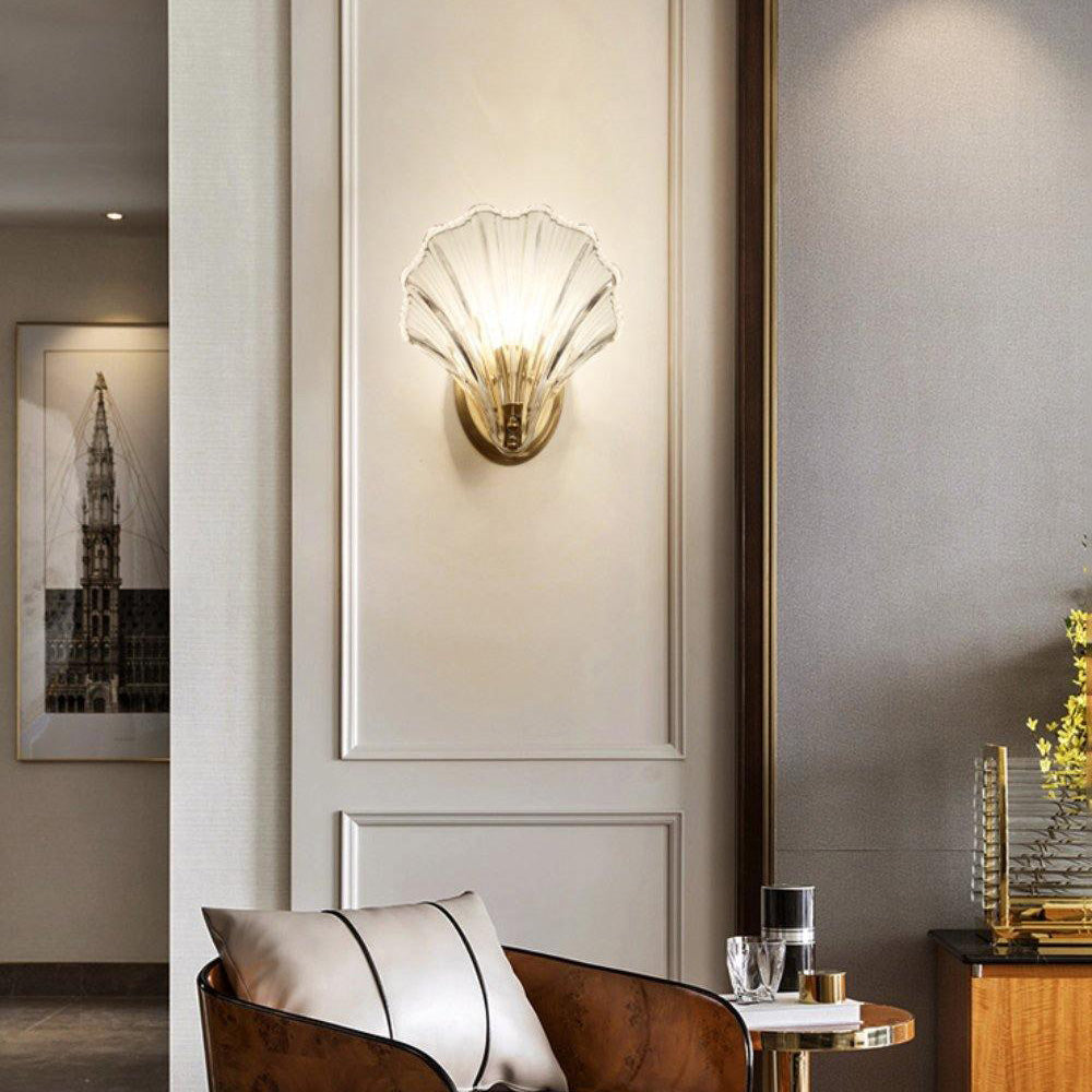 Meline – Applique Murale en Verre Coquille Moderne