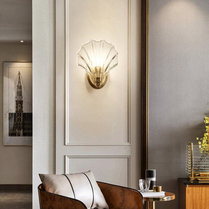 Meline – Applique Murale en Verre Coquille Moderne