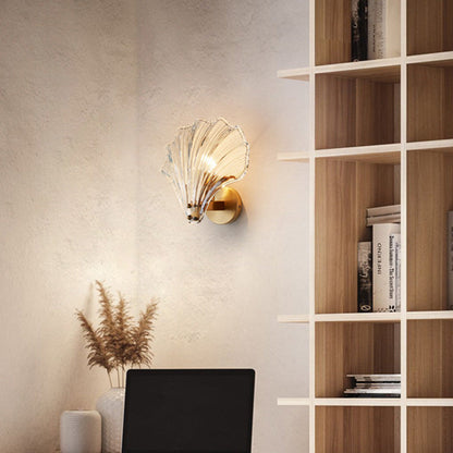 Meline – Applique Murale en Verre Coquille Moderne