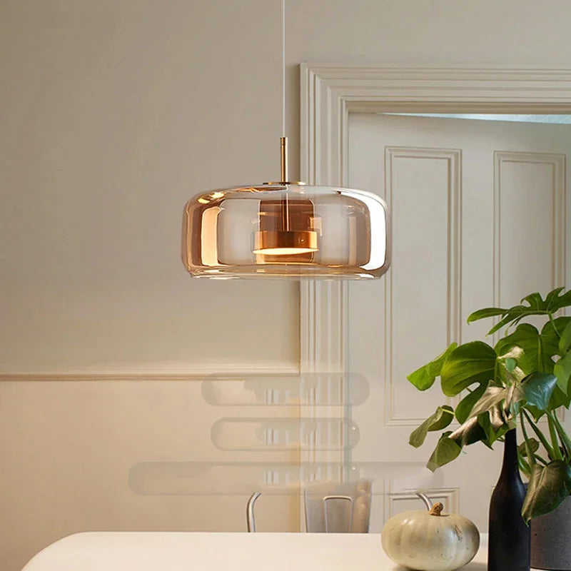 Suspension minimaliste en verre de style cendrier