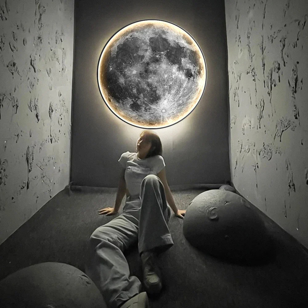 Lampe murale LED en forme de lune