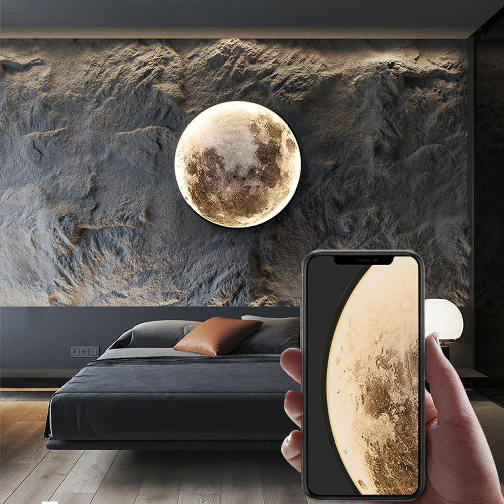 Lampe murale LED en forme de lune