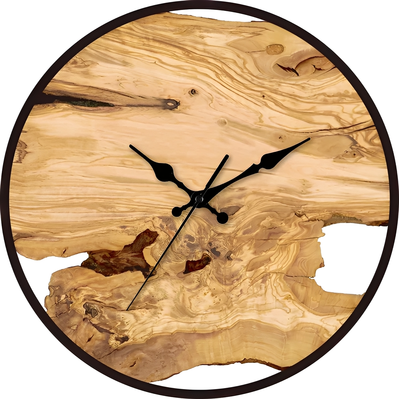 Alvik – Simple Horloge Murale Nordique avec Veine de Bois