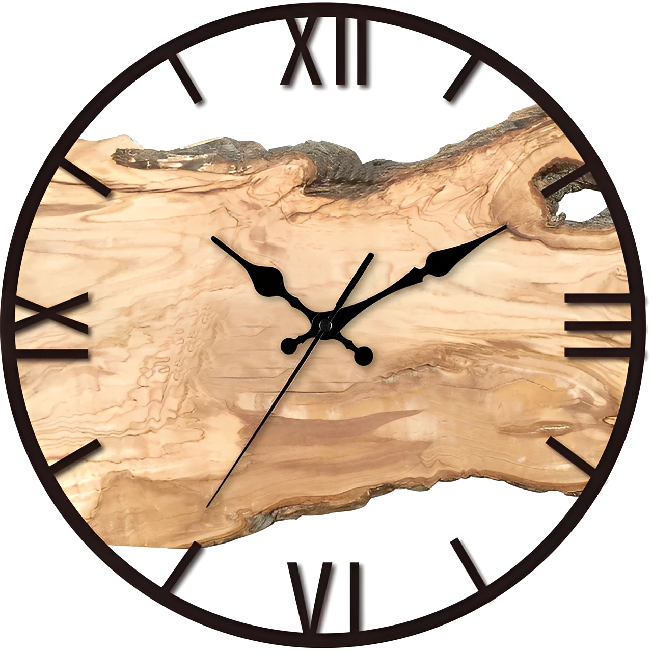 Alvik – Simple Horloge Murale Nordique avec Veine de Bois