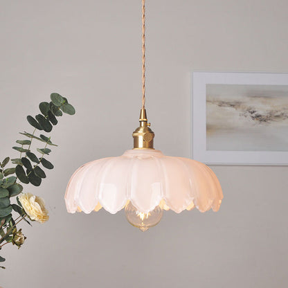 Celeste – Lustre en verre couleur laiton