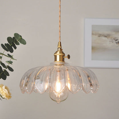 Celeste – Lustre en verre couleur laiton