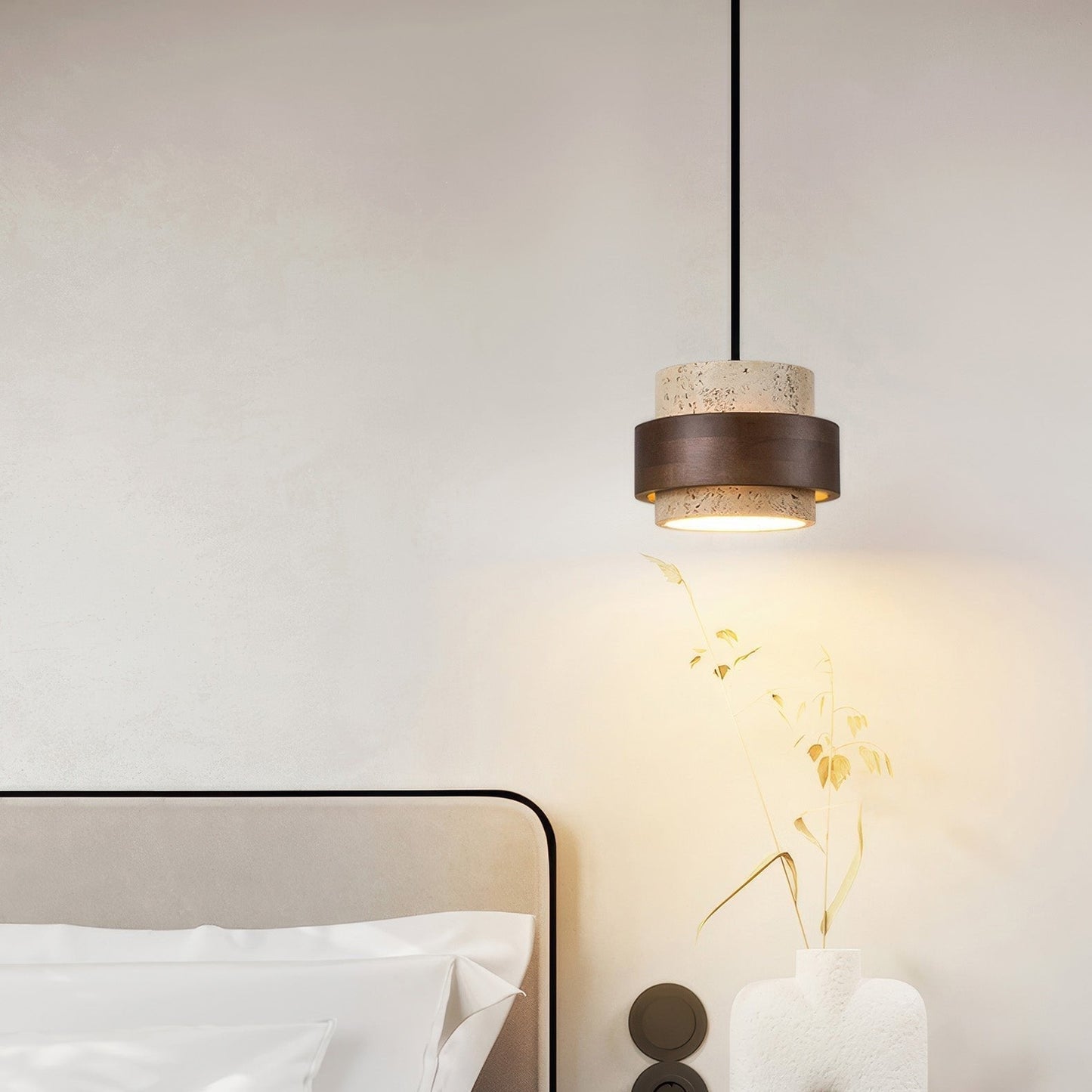 Nakoa – Lampe Suspendue Wabi-Sabi avec Pierres Rétro
