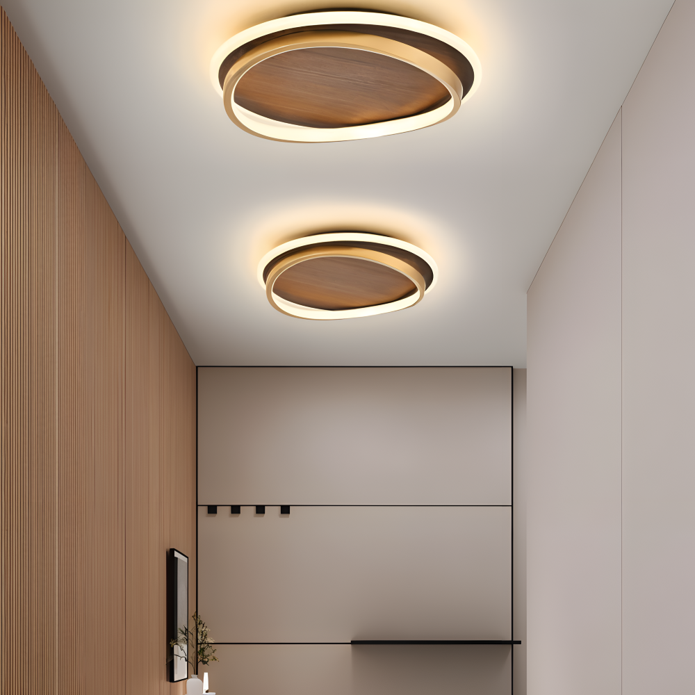 Jian – Lampe de plafond simple en noyer design nordique