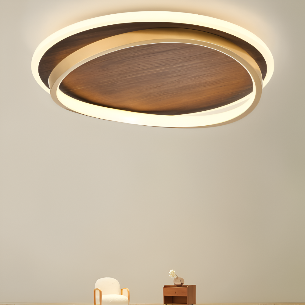 Jian – Lampe de plafond simple en noyer design nordique