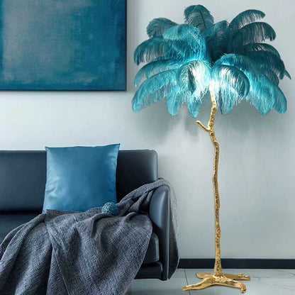 Felicitas – Lampe de sol décorative en résine et plumes