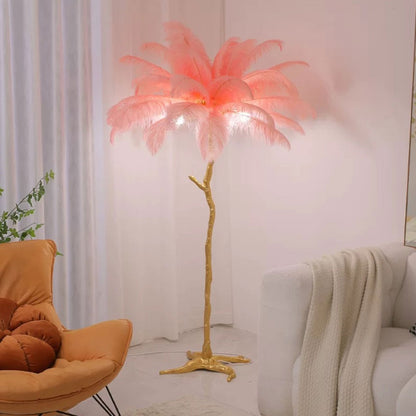 Felicitas – Lampe de sol décorative en résine et plumes