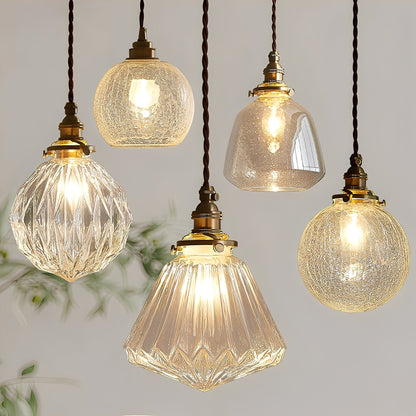 Claudine – Lustre Rétro en Laiton et Verre