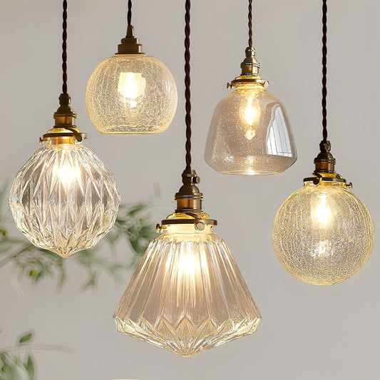 Claudine – Lustre Rétro en Laiton et Verre