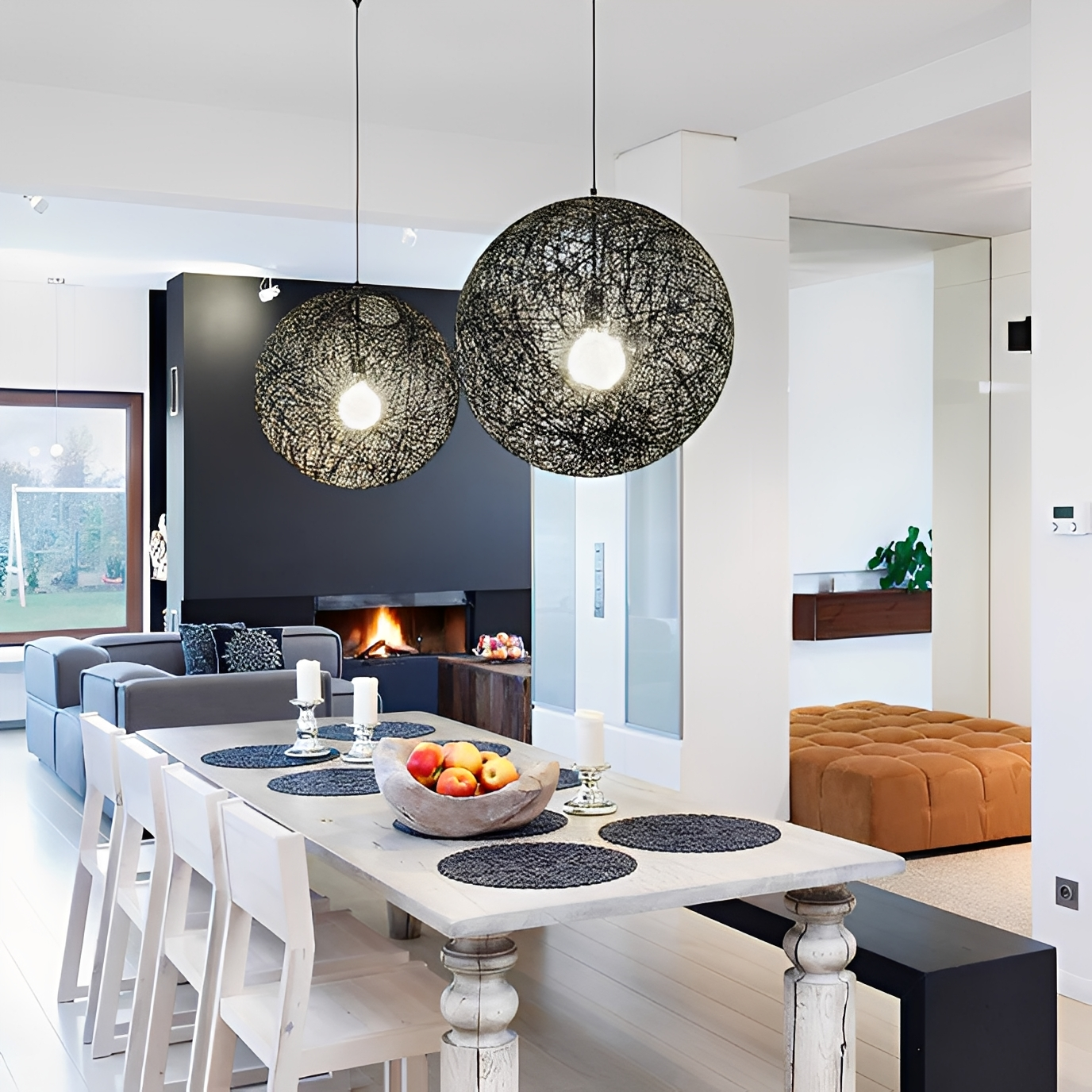 Nali – Lampe suspendue en corde de chanvre tressée à la main