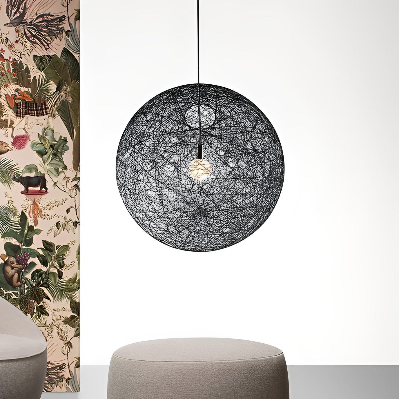 Nali – Lampe suspendue en corde de chanvre tressée à la main