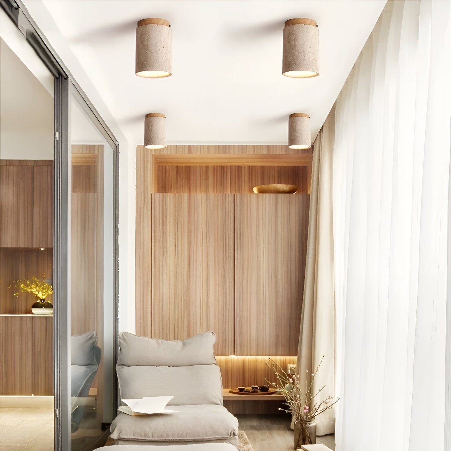 Eira – Plafonnier en Pierre de Grotte Jaune