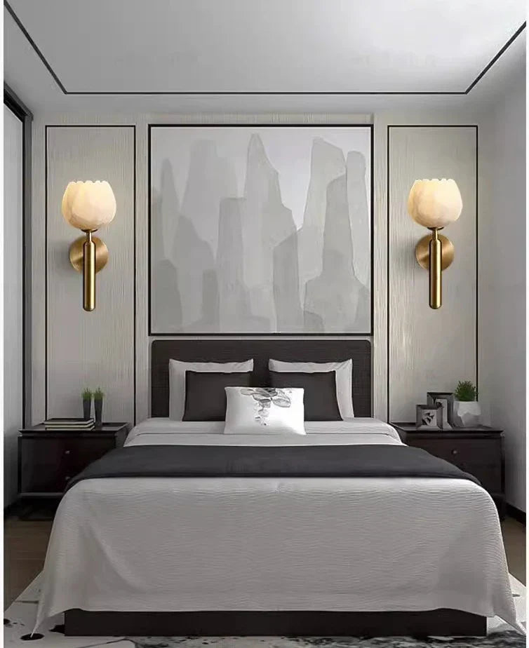 Aurora – Applique murale en cuivre et marbre